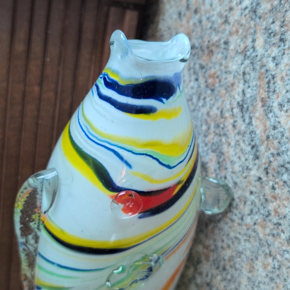 Vintage Murano Hand Blown Glass Multi-Colored Fish Figurine - Picture 3 of 13